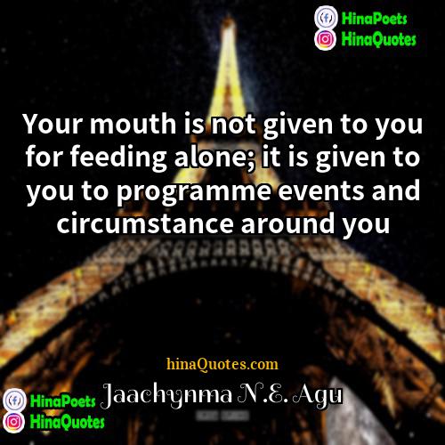 Jaachynma NE Agu Quotes | Your mouth is not given to you